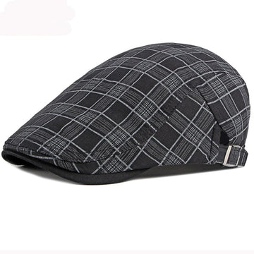 "Blackbird" Plaid Cotton Flat Cap